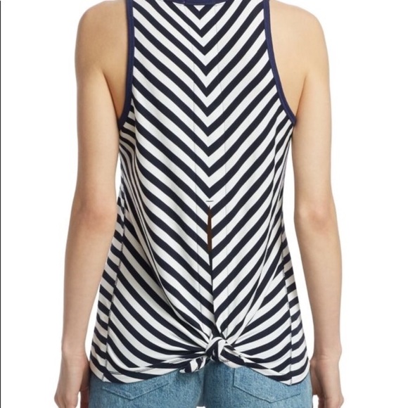 Rag & Bone Split Back Striped Tank Kat Blue & White XS - Picture 4 of 8